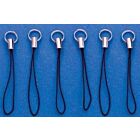Koord voor telefoon zwart 7 cm 6 ST