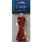 Waxed Cotton Cord 1 mm/5 mtr rood 