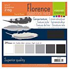 Florence cardstock 216g 12x12" x24 multipack zwart