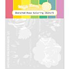 Waffle Flower Crafts Sketched Rose Coloring Stencil  