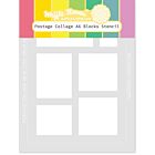 Waffle Flower Crafts Postage Collage A6 Blocks Stencil 