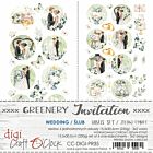 Craft O Clock LABELSSET-35- GREENERY INVITATION - WEDDING    