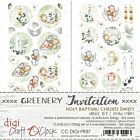 Craft O Clock LABELSSET-37- GREENERY INVITATION - HOLY BAPTISM   