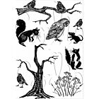 Card-io Combinations Winter Woodland A6 Clear Stamp Set