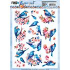 3D Cutting Sheets - Berries Beauties - Happy Blue Birds - Birds in Pink