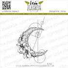 Lesia Zgharda Design Stamp Moon with lily flowers and geometric background