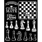 Stamperia Thick Stencil 20x25cm Alice Check Mate (KSTD089)