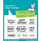 lawn fawn 2x3 clear stamp set tiny tags sayings: fruit
