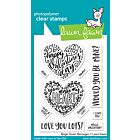 Lawn Fawn 3x4 clear stamp set magic heart messages
