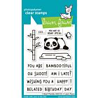 Lawn Fawn 3x4 clear stamp set i heart pandas add-on