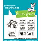 Lawn Fawn 2x3 clear stamp sset spring basket add-on: birthday
