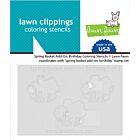 Lawn Fawn stencils spring basket add-on: birthday coloring stencils