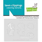 Lawn Fawn i love you mower coloring stencils