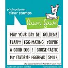 Lawn Fawn 2x3 clear stamp set silly goose! sentiment add-on