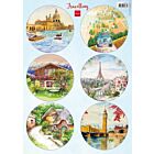 Marianne Design Decoupage Travelling 6 round designs 