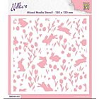 Nellie Choice Stencil Background Rabbits & Tulips MMS4K-043