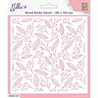 Nellie's Choice Mixed Media Stencils vierkant Bladeren en bessen MMS4K-038 150x150mm