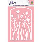 Nellies Choice Mixed Media Stencils A6 frame met bloemen A6 