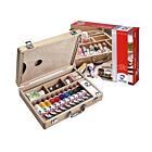 Van Gogh Acrylverf in kist Basic met 10 kleuren in tubes van 40 ml + accessoires