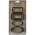Tim Holtz Idea-Ology Metal Adornments 6/Pkg Label Frames