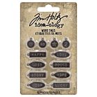 Tim Holtz Idea-Ology Metal Word Tags 12/Pkg 