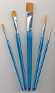 Penselen set nylon 3 x plat 2 x rond 5 stuks