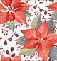 Servetten 5pcs / 33 x 33cm, Poinsettia and Berries