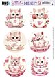 Scenery Push out - Berries Beauties - Kitten in Cup - Round