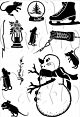 Card-io Combinations Mice Skate A6 Clear Stamp Set