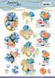 Blue Flowers Cutting Sheet, Jeanines Art