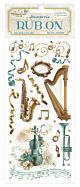 Stamperia Masquerade Rub-On 4x8,5 Inch Instruments (DFLRB137)