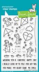 Lawn Fawn 4x6 clear stamp set whoosh, kites!