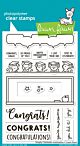 Lawn Fawn 4x6 clear stamp set simply celebrate graduation