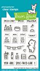 Lawn Fawn 3x4 clear stamp set treat cart add-on: tacos
