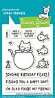 Lawn Fawn 3x4 clear stamp set keep on swimming add-on