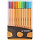 STABILO point 88 - fineliner 0,4 mm - ColorParade antraciet/oranje 20 kleuren