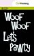 CraftEmotions Mask stencil - Tekst Woof Let's Pawty A6 (EN) Carla Creaties