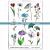 Katzelkraft Ginko and co - Tampons fleurs et feuilles - A5 Vulcanised rubber stamp
